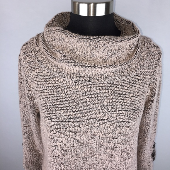 SJS S Cowl Neck Nubby Knit Asymmetric Hem Sweater - Picture 2 of 8